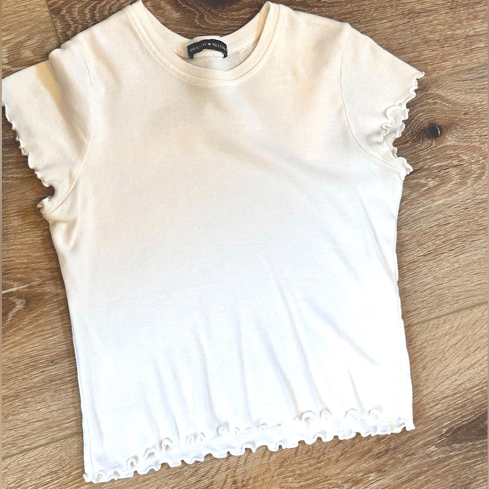 Brandy Melville cropped white t-shirt
